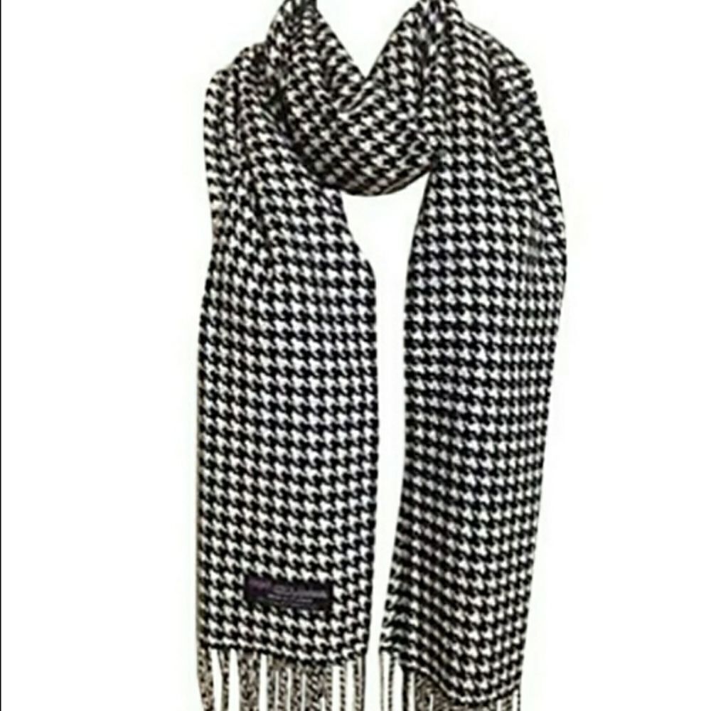 Cashmere feel 100% acrylic black white scarf